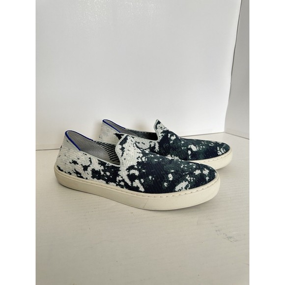 Rothys Size 9 Shibori Sea Green The Sneaker Slip On Shoes Tie Dye Retired